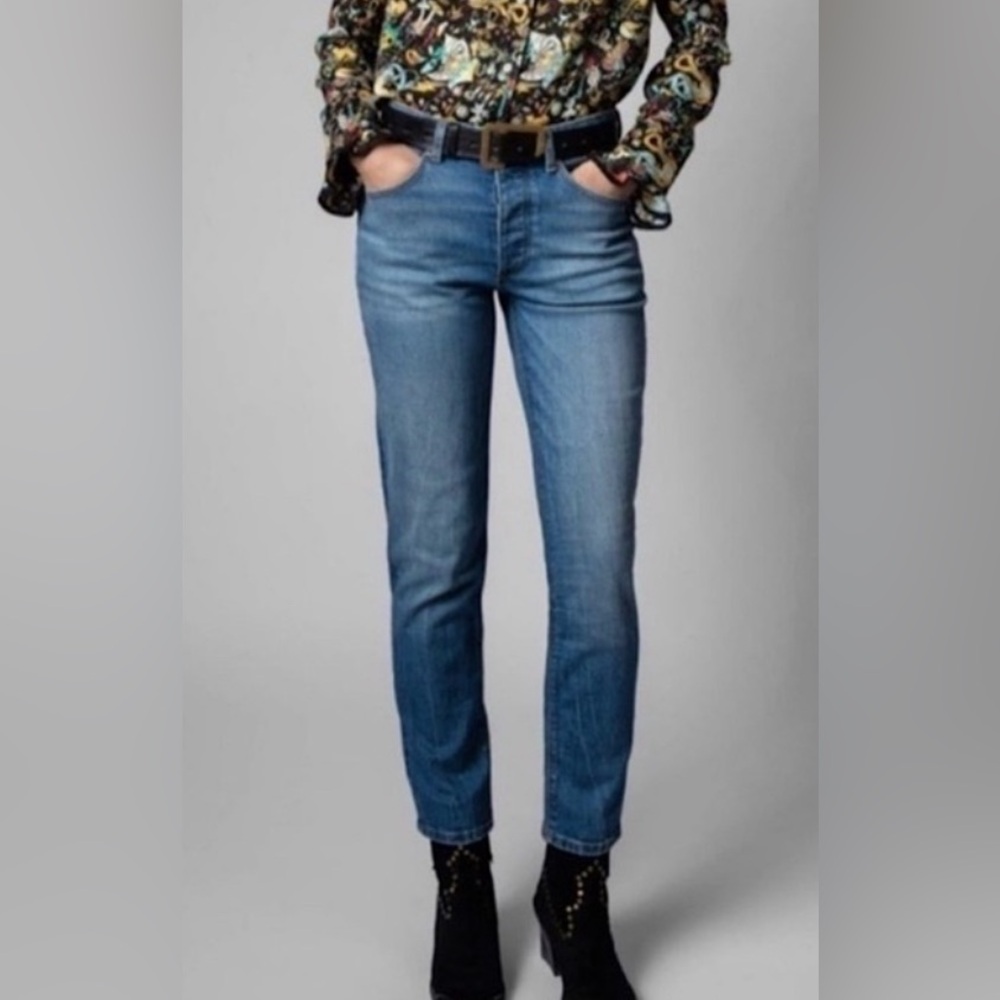 Zadig & Voltaire Women's Straight Cut Jeans in Faded Blue Denim 28